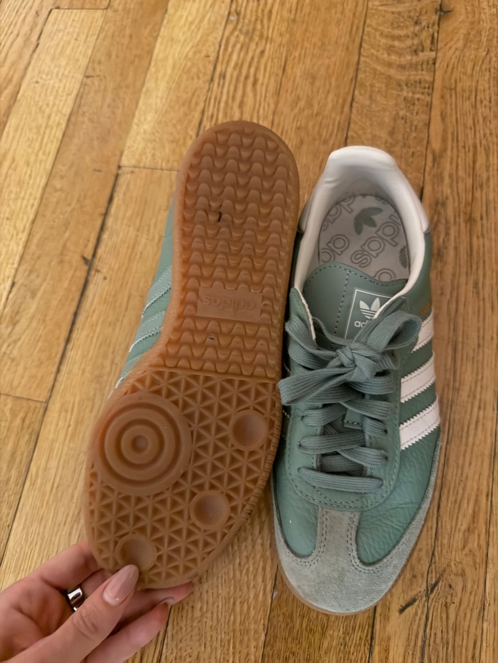 adidas Originals Samba OG - Silver Green / Chalk White / Gum - Picture 6 of 7